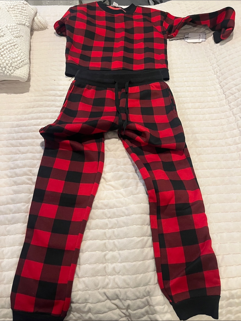Women's Red and Black Buffalo Plaid Pajama Set - Cozy Lounge Two-Piece